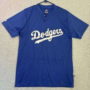 Los Angeles Dodgers Majestic Blue Button Jersey Shirt Mens Medium MLB